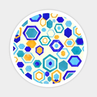 Scattered Gouache Hexagons - Cream Magnet